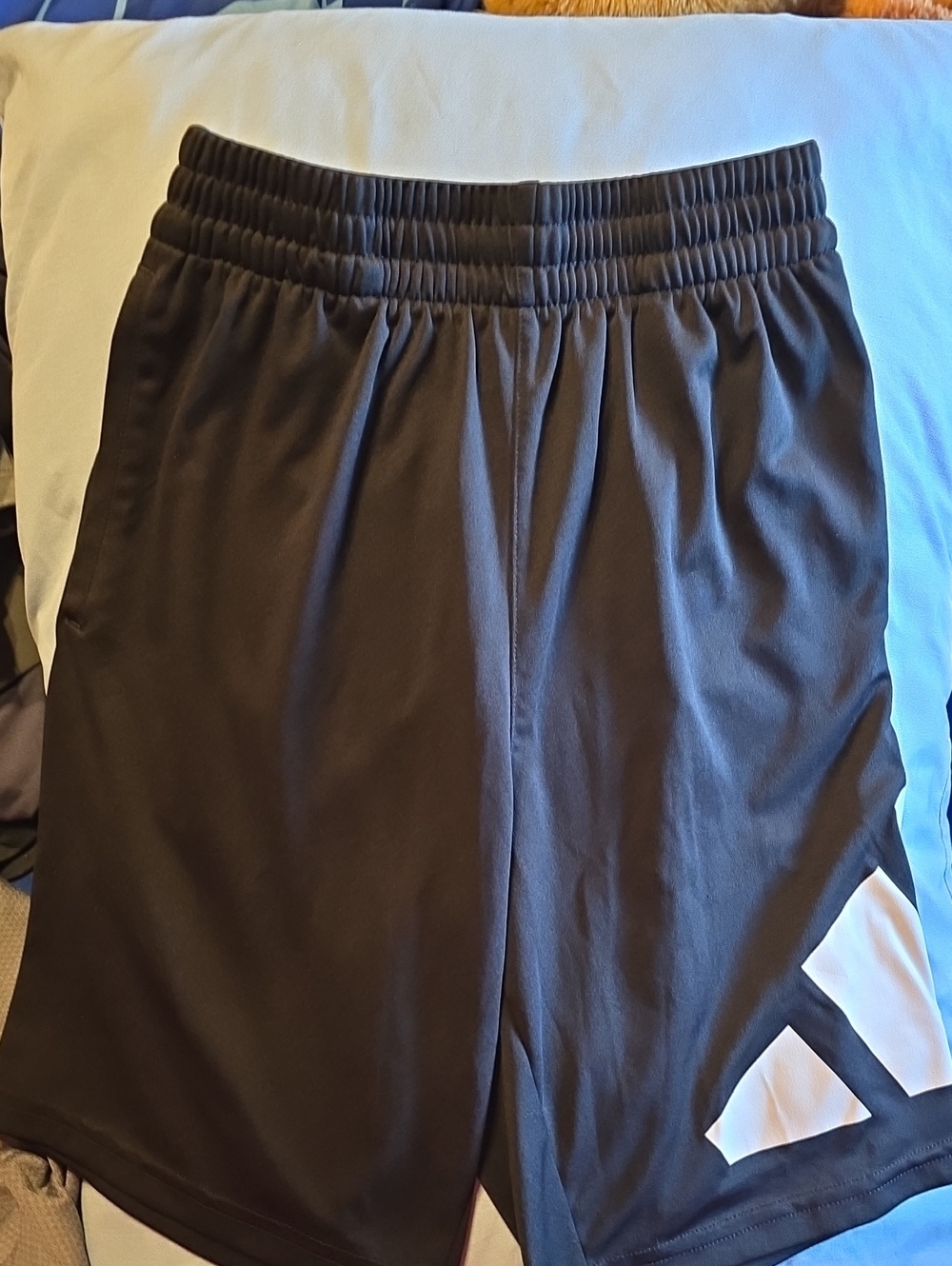 adidas Black Kids Athletic Shorts with White Logo Accent